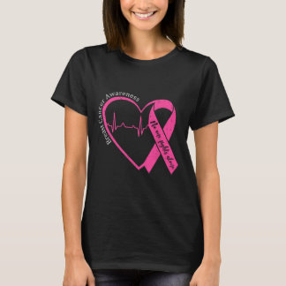 Breast Cancer Awareness Heart Pink Ribbon Support T-Shirt