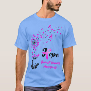 Breast Cancer Awareness Hope Dandelion Warrior Sur T-Shirt