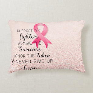 Breast Cancer Awareness Hope Inspirational Quote Accent Pillow