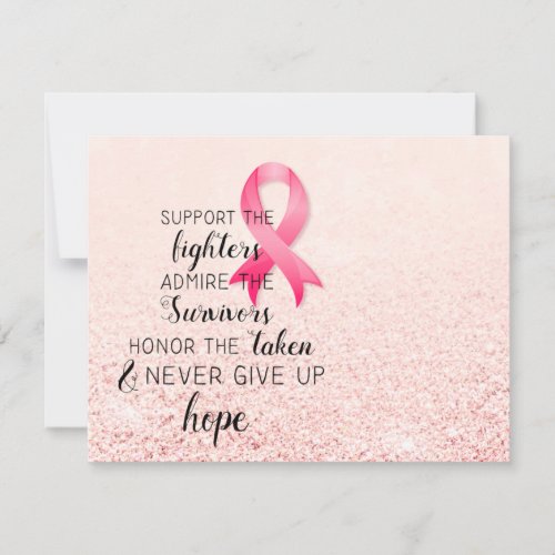 Breast Cancer Awareness Hope Inspirational Quote Note Card