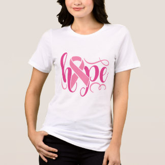 Breast Cancer Awareness Hope Pink Modern Script Tri-Blend Shirt