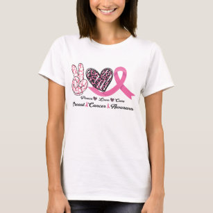 Breast Cancer Awareness Hope Pink Ribbon Modern T-Shirt
