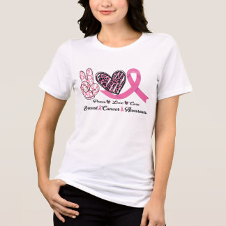 Breast Cancer Awareness Hope Pink Ribbon Modern Tri-Blend Shirt