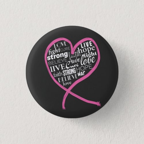 Breast cancer awareness hopepink ribbon  T_Shir Button