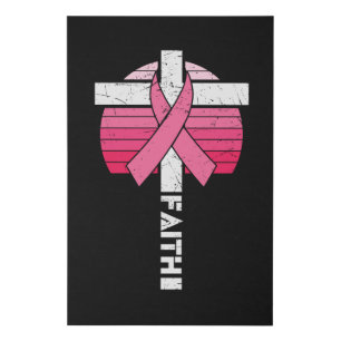 Breast Cancer Awareness Hope Strength Christian Faux Canvas Print