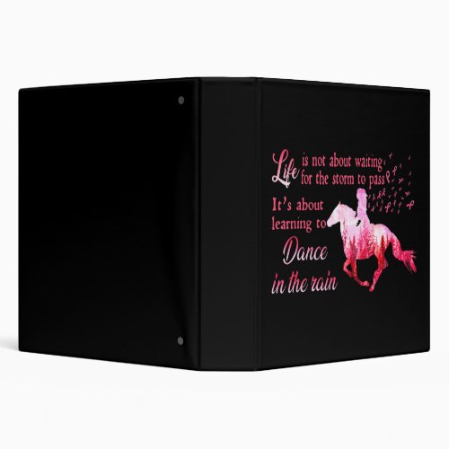 Breast Cancer Awareness Horse Ribbon Pink Gifts Wo 3 Ring Binder