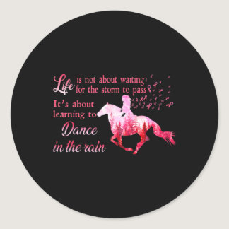 Breast Cancer Awareness Horse Ribbon Pink Gifts Wo Classic Round Sticker