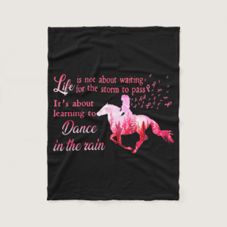 Breast Cancer Awareness Horse Ribbon Pink Gifts Wo Fleece Blanket