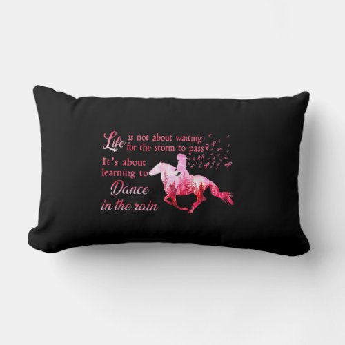 Breast Cancer Awareness Horse Ribbon Pink Gifts Wo Lumbar Pillow