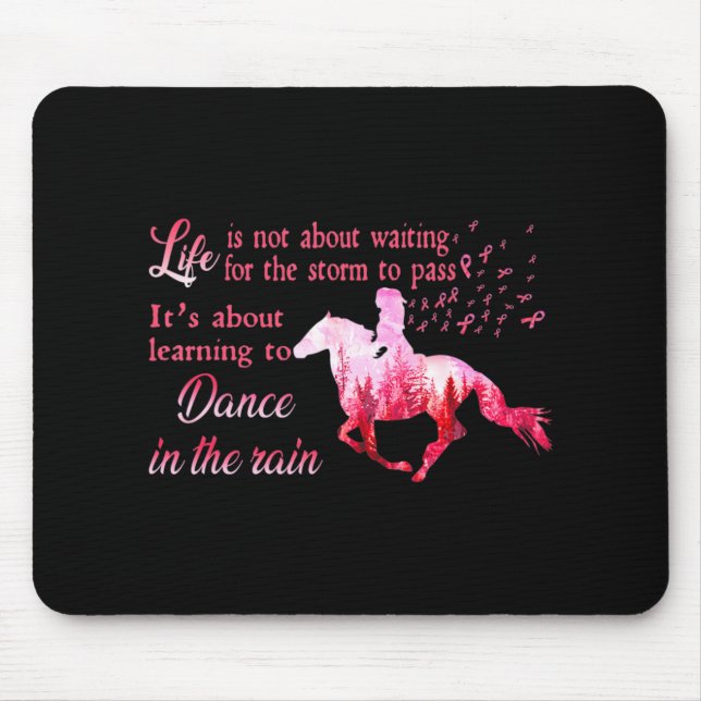 Breast Cancer Awareness Horse Ribbon Pink Gifts Wo Mouse Pad (Front)