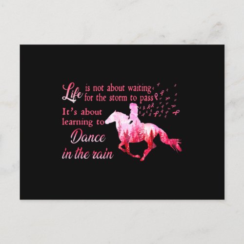 Breast Cancer Awareness Horse Ribbon Pink Gifts Wo Postcard