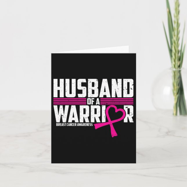 Breast Cancer Awareness Husband Of Warrior Pink Te Card (Front)