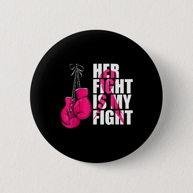 Breast Cancer Awareness Husband Support Squad  Button (Front)
