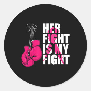 Breast Cancer Awareness Husband Support Squad Classic Round Sticker