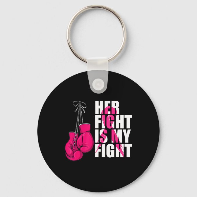 Breast Cancer Awareness Husband Support Squad  Keychain (Front)