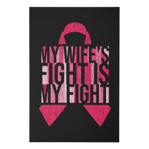 Breast Cancer Awareness Husband Wife Fight Support Faux Canvas Print