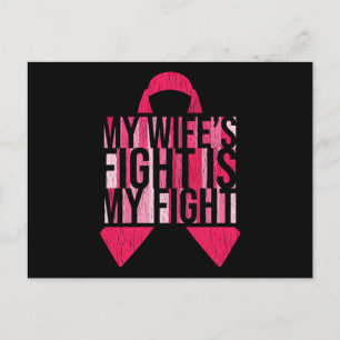 Breast Cancer Awareness Husband Wife Fight Support Postcard