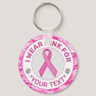 Breast Cancer Awareness I wear Pink for Camouflage Keychain