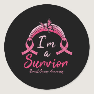 Breast Cancer Awareness I'm A Survivor Women Gift Classic Round Sticker
