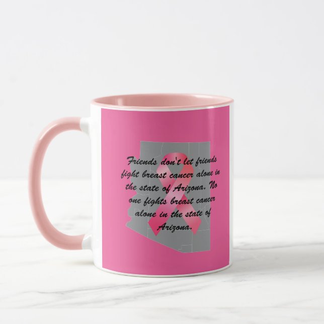 Breast Cancer Awareness in Arizona coffee mug  (Left)