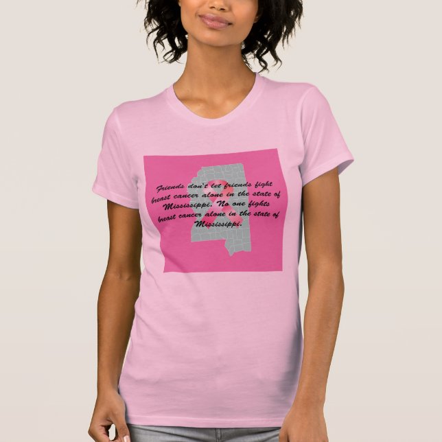 Breast Cancer Awareness in Mississippi T-shirt  (Front)