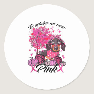Breast Cancer Awareness In October We W Classic Round Sticker