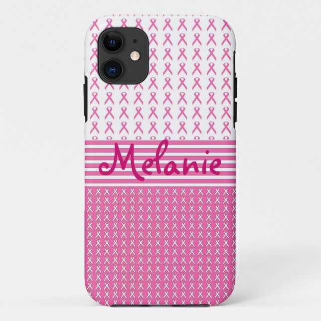 Breast Cancer Awareness iPhone Monogram Pink Case-Mate iPhone Case (Back)