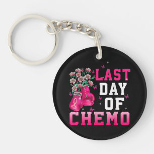 Breast Cancer Awareness Last Day of Chemo Warrior Keychain