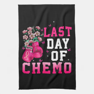 Breast Cancer Awareness Last Day of Chemo Warrior Kitchen Towel