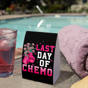Breast Cancer Awareness Last Day of Chemo Warrior Paper Table Tent