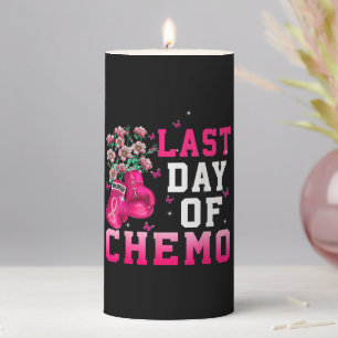 Breast Cancer Awareness Last Day of Chemo Warrior Pillar Candle