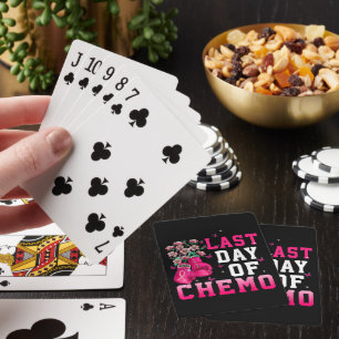 Breast Cancer Awareness Last Day of Chemo Warrior Poker Cards