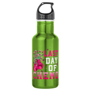 Breast Cancer Awareness Last Day of Chemo Warrior Stainless Steel Water Bottle