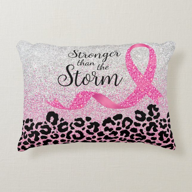Breast Cancer Awareness Leopard Print  Accent Pillow (Front)