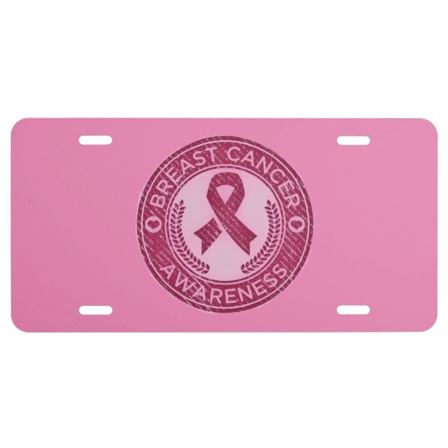 Breast Cancer Awareness License Plate (Front)