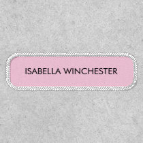 Breast cancer awareness light pink custom name patch