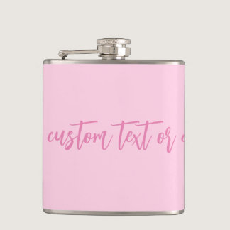 Breast cancer awareness light pink custom script flask