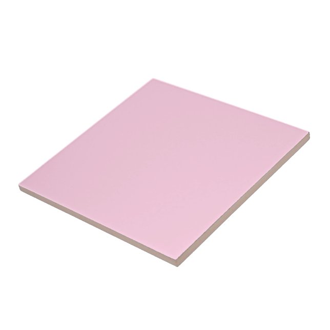 Breast cancer awareness light pink solid color ceramic tile (Side)