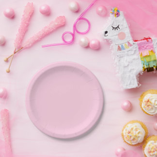 Breast cancer awareness light pink solid color paper plates