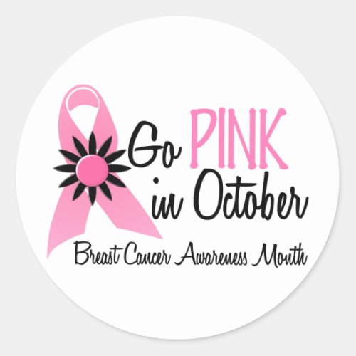 Breast Cancer Awareness Month Classic Round Sticker