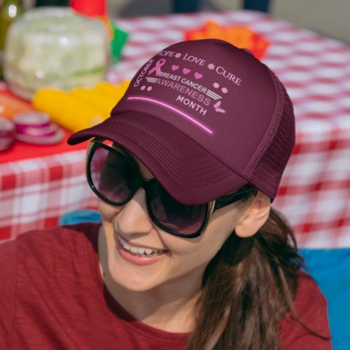 Breast Cancer Awareness Month Design Trucker Hat