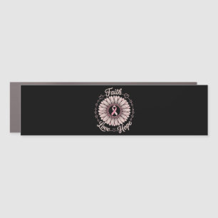 Breast Cancer Awareness Month Faith Hope Cure Car Magnet
