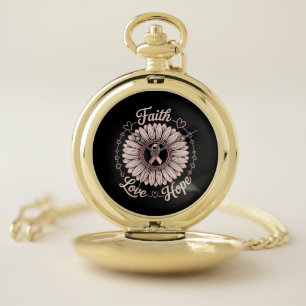 breast cancer awareness month faith hope cure pocket watch