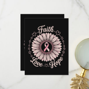 Breast Cancer Awareness Month Faith Hope Cure Thank You Card