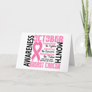 Breast Cancer Awareness Month Heart 1.5 Card