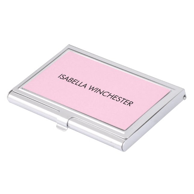 Breast cancer awareness month light pink custom business card case (Front)