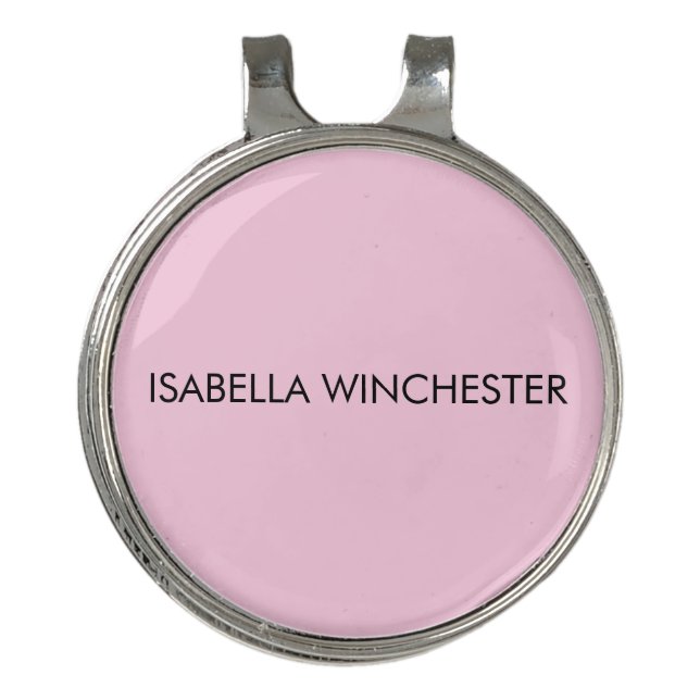 Breast cancer awareness month light pink custom  golf hat clip (Front)