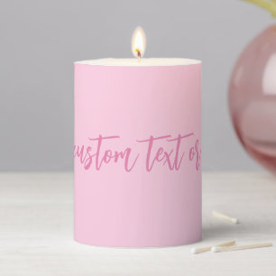 Breast cancer awareness month light pink custom pillar candle