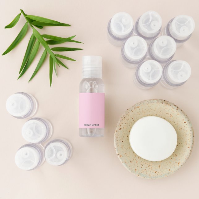 Breast cancer awareness month light pink favors hand sanitizer (Laydown)