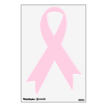 Breast cancer awareness month light pink ribbon wall decal